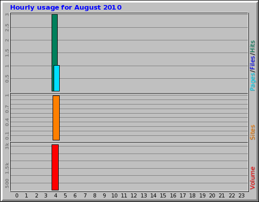 Hourly usage for August 2010